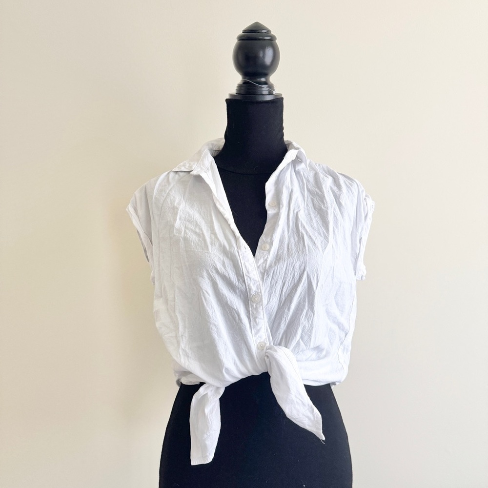 Abercrombie & Fitch White Button-Down Beach Shirt – Small